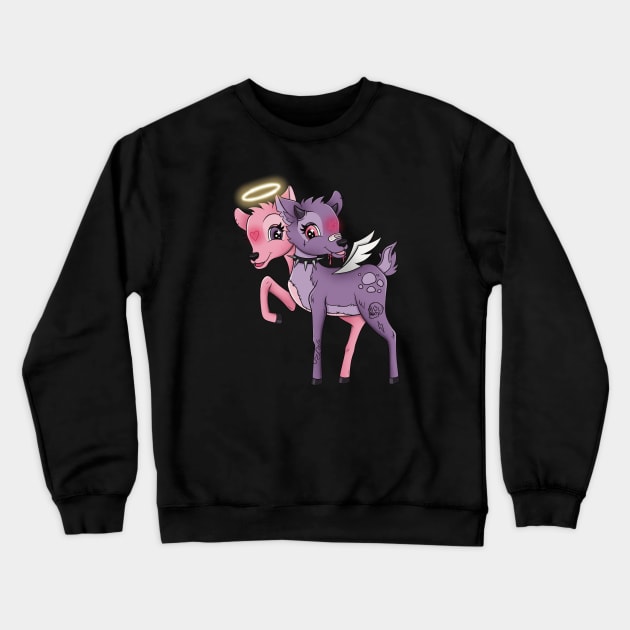 angel demon bambi Crewneck Sweatshirt by bratcave.studio